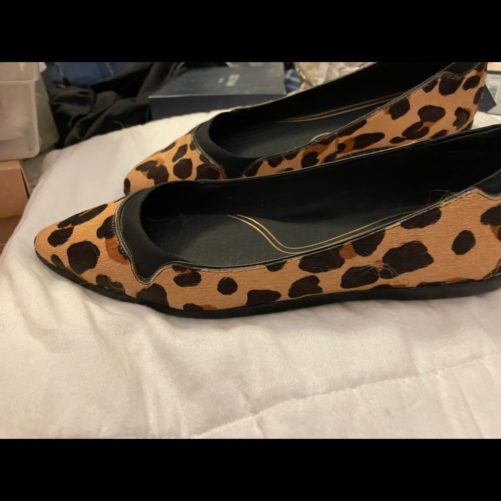 Cole Haan calf leopard flats wore 4 times.